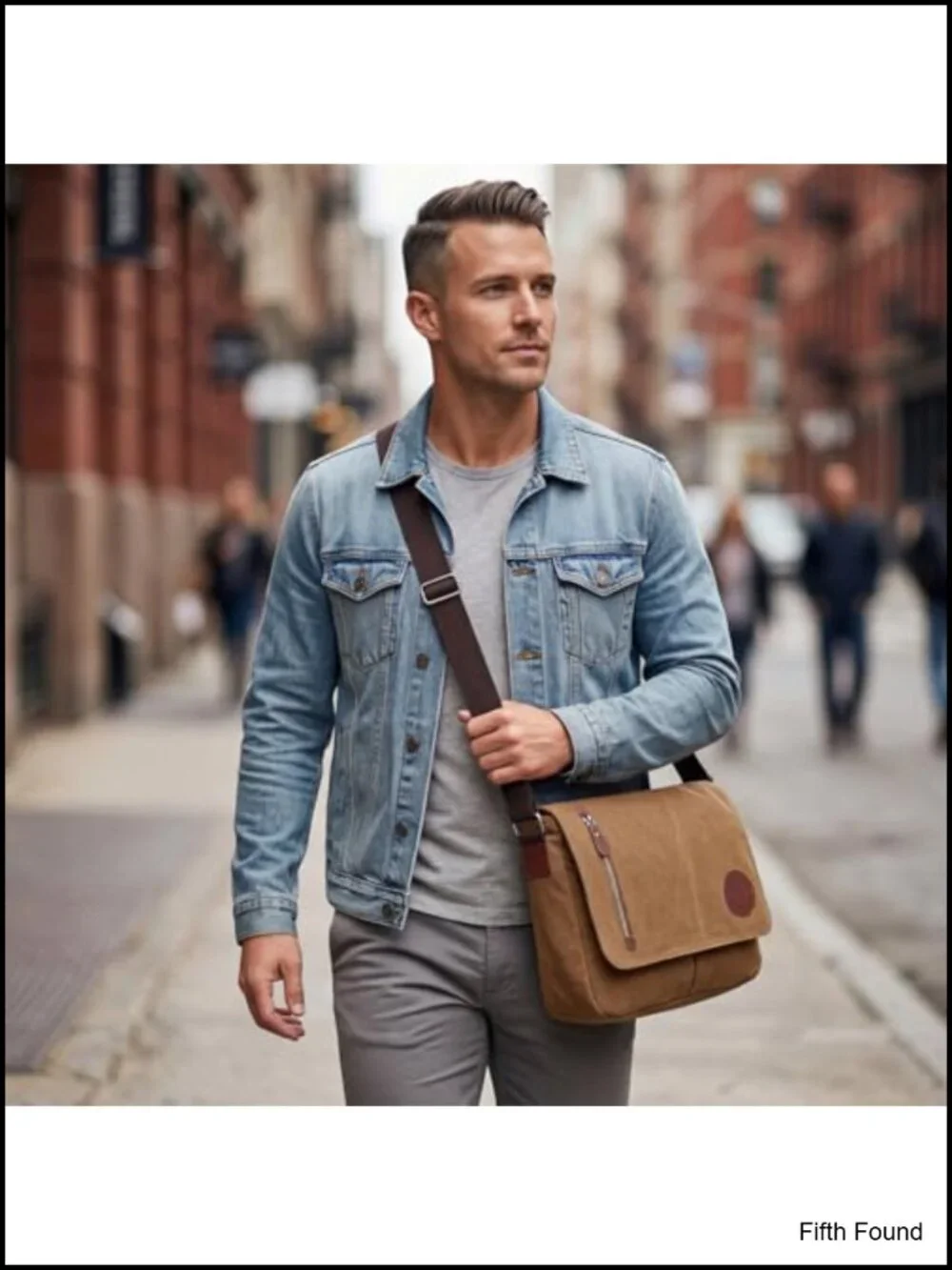 Vintage Canvas Messenger Bag 13.5